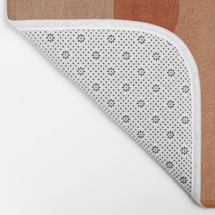 Terracotta Geometric Modern Minimalist Artwork Bath Mat Gallery Image 2