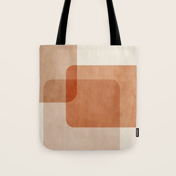 Terracotta Geometric Modern Minimalist Artwork Tote Bag Gallery Image 1