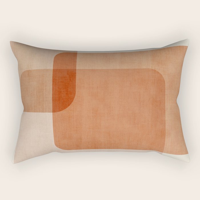 Terracotta Geometric Modern Minimalist Artwork Rectangular Pillow Gallery Image 2