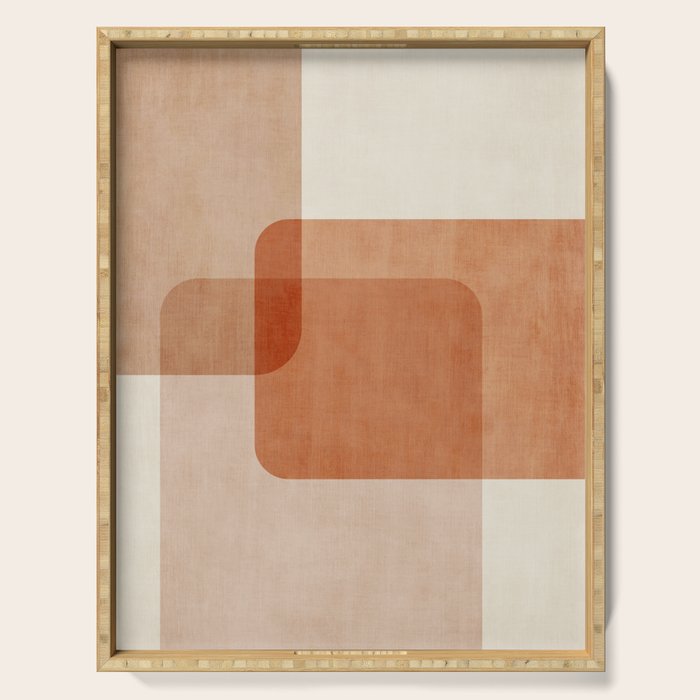 Terracotta Geometric Modern Minimalist Artwork Serving Tray Gallery Image 1