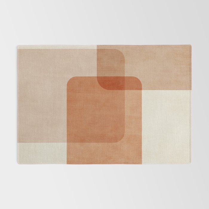 Terracotta Geometric Modern Minimalist Artwork Rug Gallery Image 2