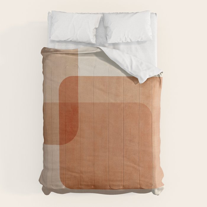 Terracotta Geometric Modern Minimalist Artwork Comforter Gallery Image 6