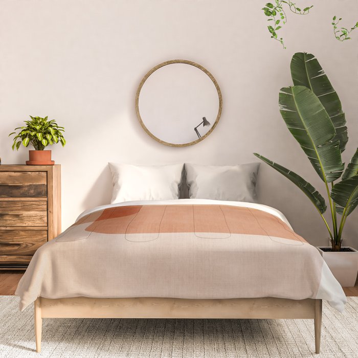 Terracotta Geometric Modern Minimalist Artwork Comforter Gallery Image 3