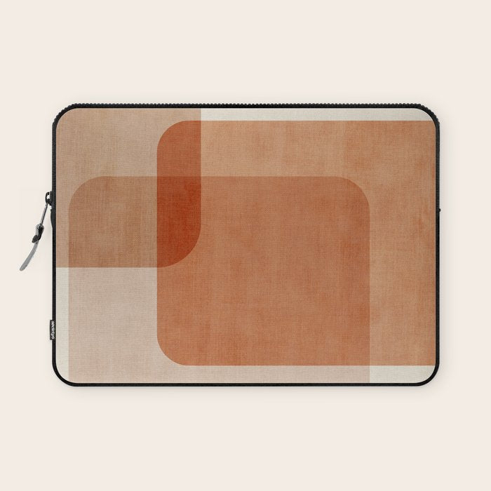 Terracotta Geometric Modern Minimalist Artwork Laptop Sleeve Gallery Image 1