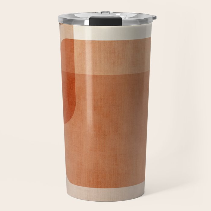 Terracotta Geometric Modern Minimalist Artwork Travel Mug Gallery Image 1