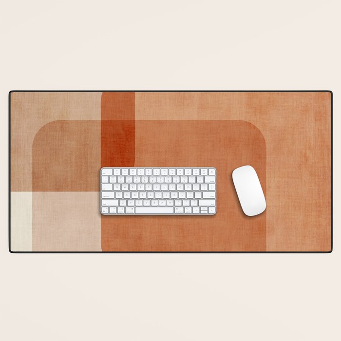 Terracotta Geometric Modern Minimalist Artwork Desk Mat Gallery Image 1