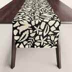 Folk Art Bunnies - black and cream Table Runner Gallery Image 1