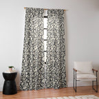 Folk Art Bunnies - black and cream Window Curtain Gallery Image 10