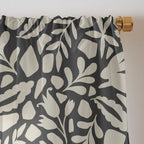 Folk Art Bunnies - black and cream Window Curtain Gallery Image 3