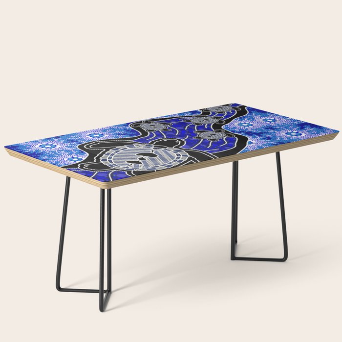 Authentic Aboriginal Art - Baby Sea Turtles Coffee Table Gallery Image 1