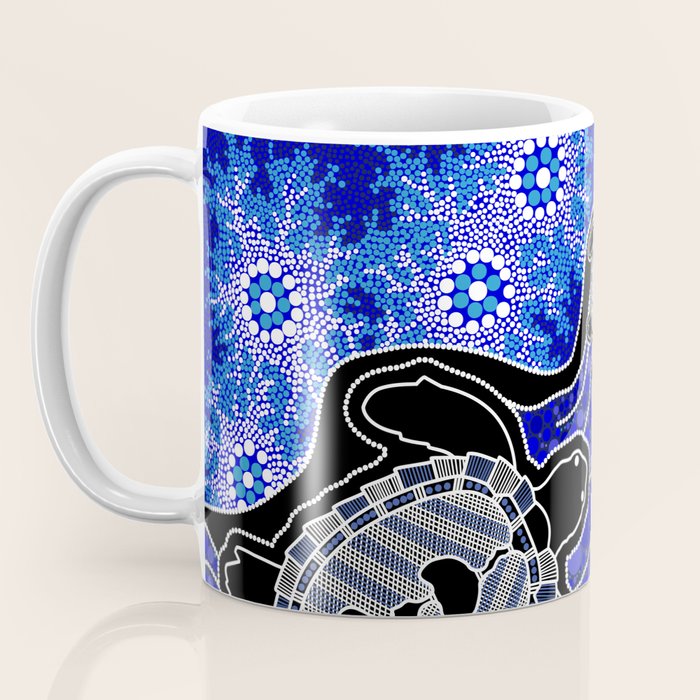 Authentic Aboriginal Art - Baby Sea Turtles Coffee Mug Gallery Image 3