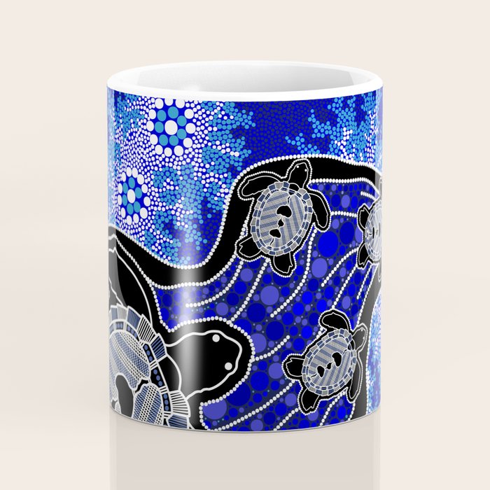 Authentic Aboriginal Art - Baby Sea Turtles Coffee Mug Gallery Image 4