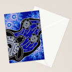 Authentic Aboriginal Art - Baby Sea Turtles Stationery Card Gallery Image 2