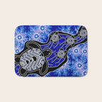 Authentic Aboriginal Art - Baby Sea Turtles Bath Mat Gallery Image 1