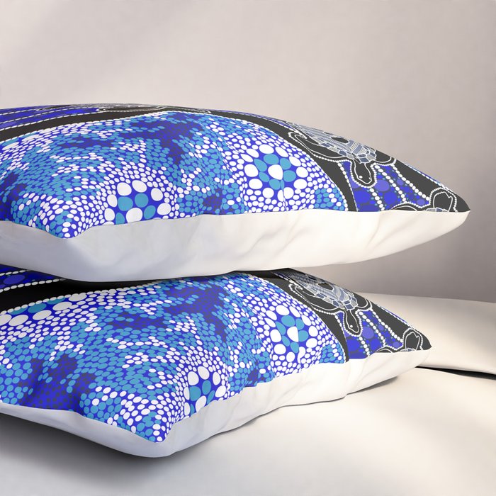 Authentic Aboriginal Art - Baby Sea Turtles Pillow Sham Gallery Image 3