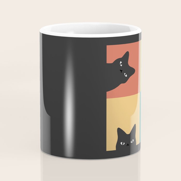 Black Cat Peeking 2x2 Coffee Mug Gallery Image 4