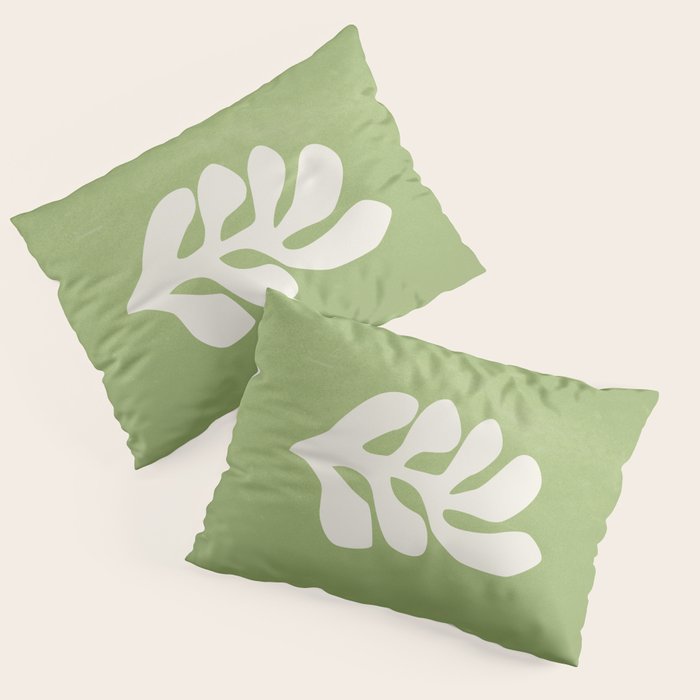 Forest Green Leaf: Matisse Paper Cutouts V Pillow Sham Gallery Image 1