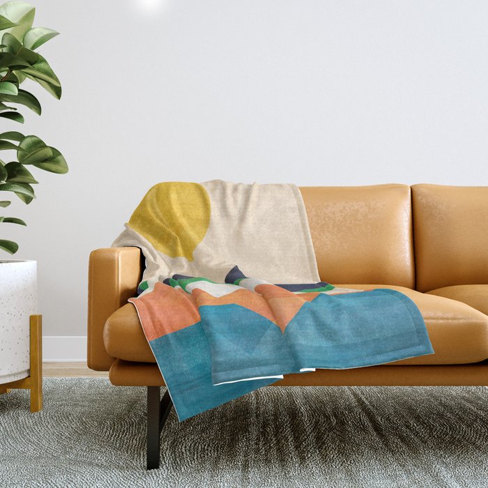 Tale from the shore Throw Blanket Gallery Image 1