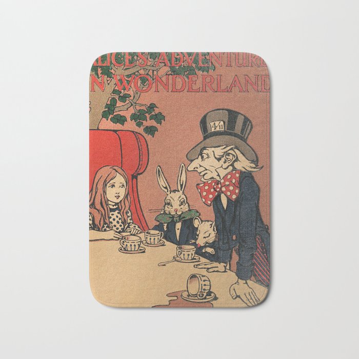 Vintage Alice's Adventures in Wonderland Book Cover Bath Mat Gallery Image 1