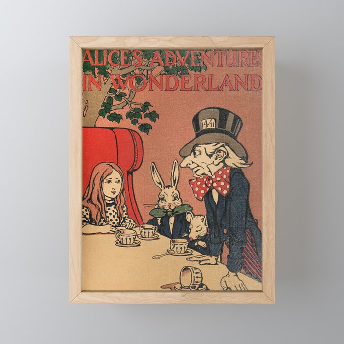 Vintage Alice's Adventures in Wonderland Book Cover Mini Art Print Gallery Image 1