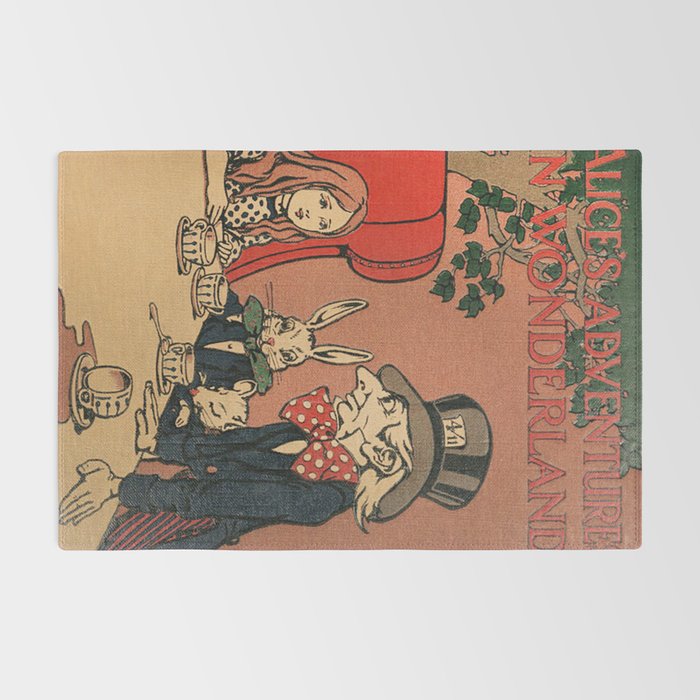 Vintage Alice's Adventures in Wonderland Book Cover Rug Gallery Image 2