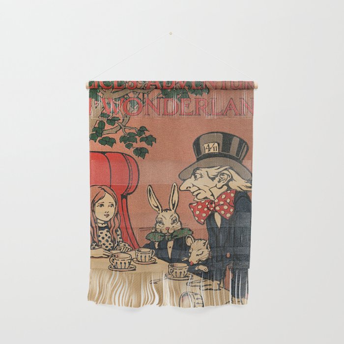 Vintage Alice's Adventures in Wonderland Book Cover Wall Hanging Gallery Image 1