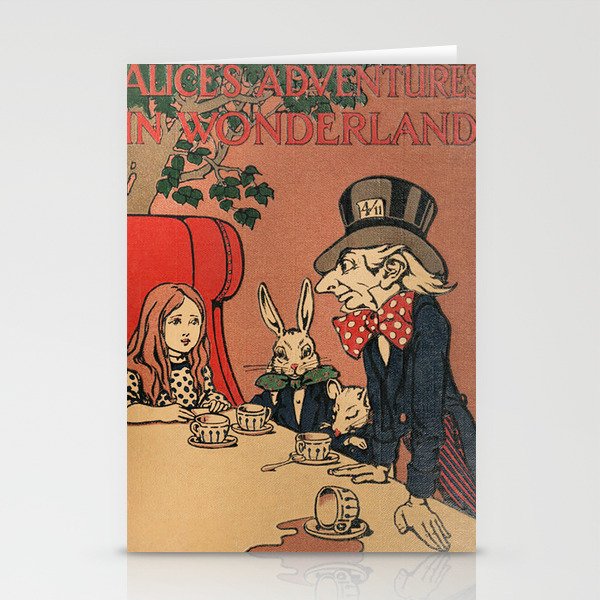 Vintage Alice's Adventures in Wonderland Book Cover Stationery Card Gallery Image 2