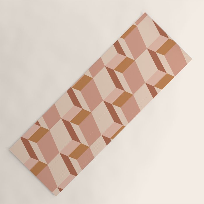 Cuboid Geometric Abstract Shapes Pattern IX Yoga Mat Gallery Image 1