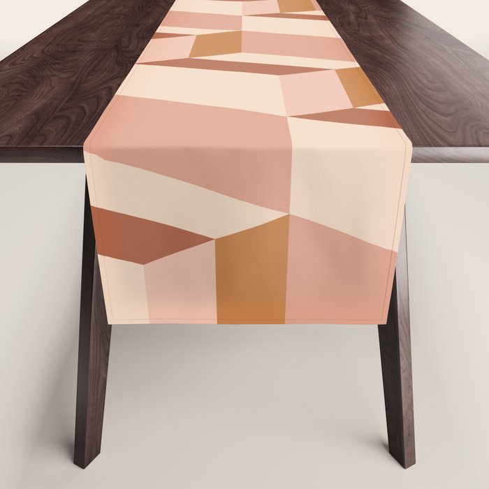 Cuboid Geometric Abstract Shapes Pattern IX Table Runner Gallery Image 1