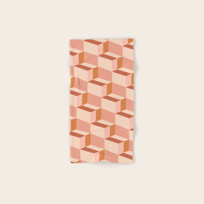 Cuboid Geometric Abstract Shapes Pattern IX Bath Towel Gallery Image 1