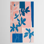 Pink Blue leaves composition Tablecloth Gallery Image 2
