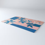 Pink Blue leaves composition Rug Gallery Image 3