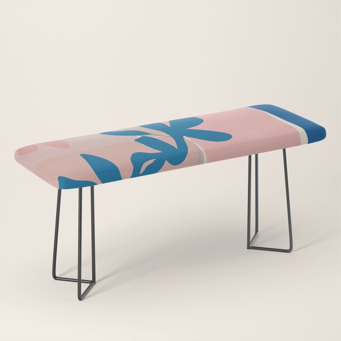 Pink Blue leaves composition Bench Gallery Image 1
