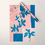 Pink Blue leaves composition Wrapping Paper Gallery Image 1