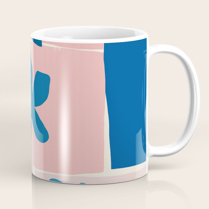 Pink Blue leaves composition Coffee Mug Gallery Image 1