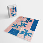 Pink Blue leaves composition Jigsaw Puzzle Gallery Image 2