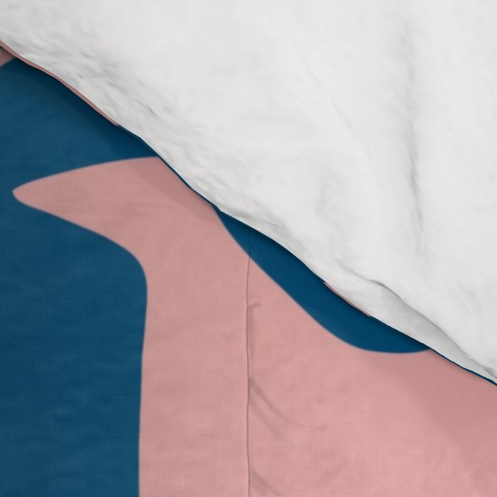 Pink Blue leaves composition Comforter Gallery Image 4