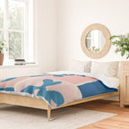 Pink Blue leaves composition Duvet Cover Gallery Image 2