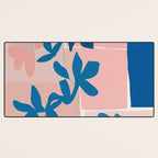 Pink Blue leaves composition Desk Mat Gallery Image 3