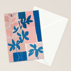Pink Blue leaves composition Stationery Card Gallery Image 2