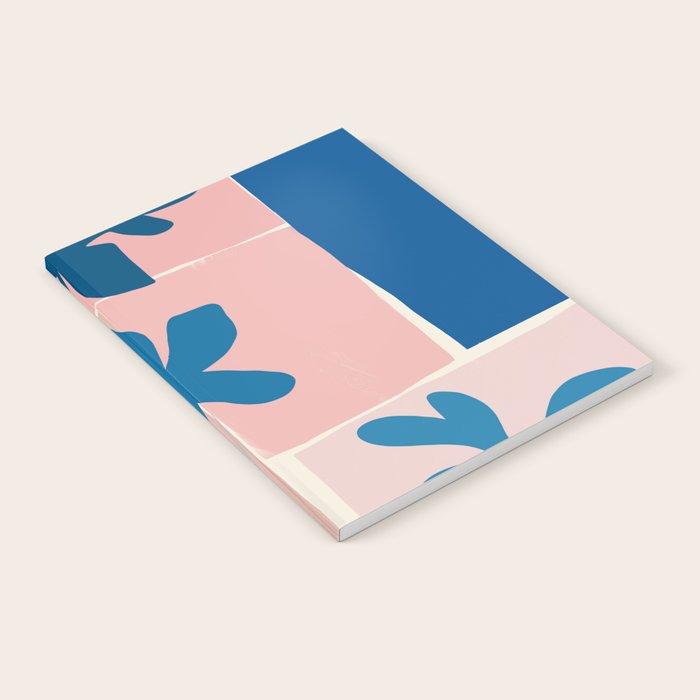 Pink Blue leaves composition Notebook Gallery Image 1