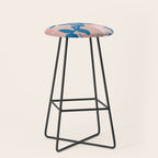Pink Blue leaves composition Stool Gallery Image 1