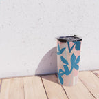 Pink Blue leaves composition Travel Mug Gallery Image 4