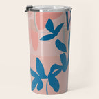 Pink Blue leaves composition Travel Mug Gallery Image 3