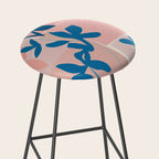 Pink Blue leaves composition Stool Gallery Image 2