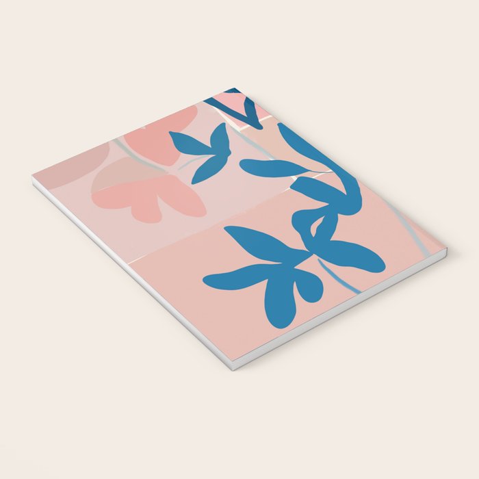 Pink Blue leaves composition Notebook Gallery Image 3