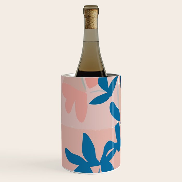 Pink Blue leaves composition Wine Chiller Gallery Image 2