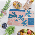 Pink Blue leaves composition Cutting Board Gallery Image 2