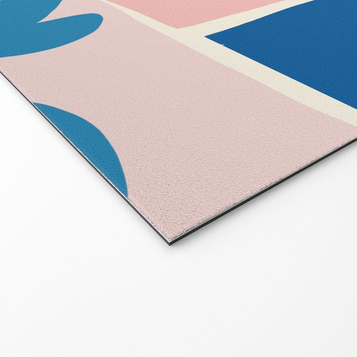 Pink Blue leaves composition Welcome Mat Gallery Image 2