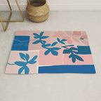Pink Blue leaves composition Rug Gallery Image 1